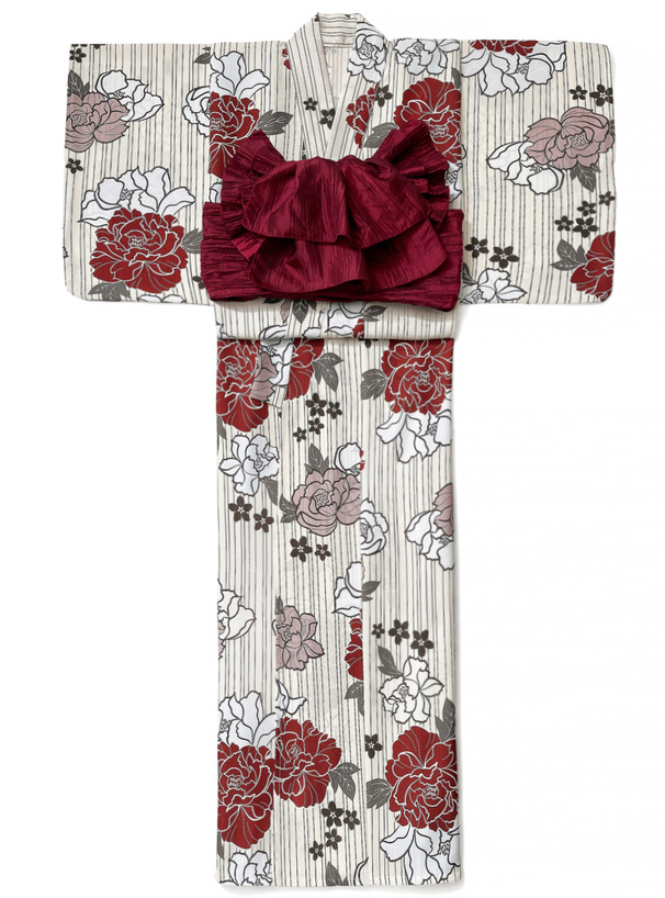 ストライプ花柄浴衣セット[gi1503] | レディースファッション通販の 