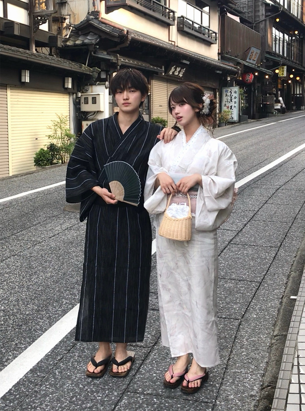 ストライプメンズ浴衣セット