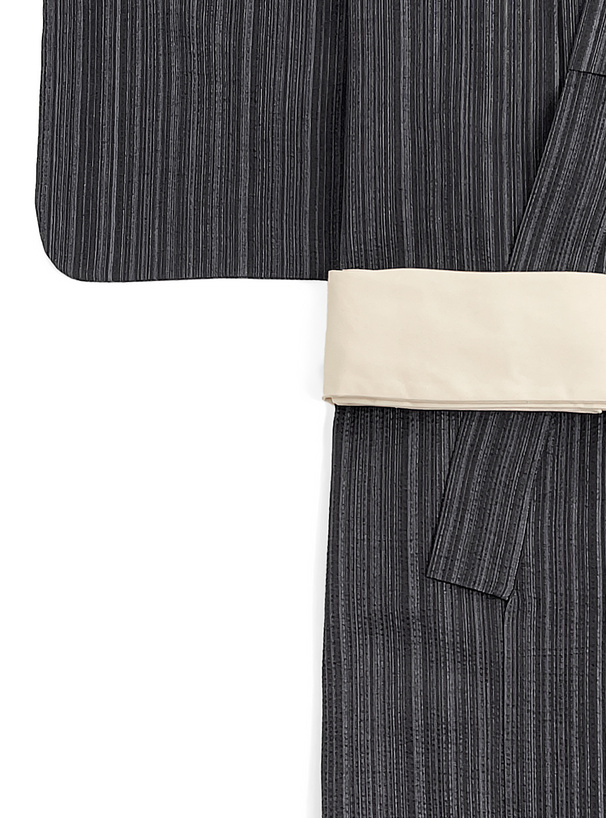 しじら織りストライプメンズ浴衣セット