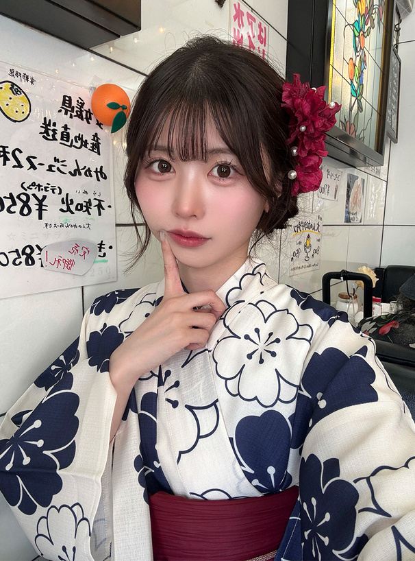 古典花柄浴衣