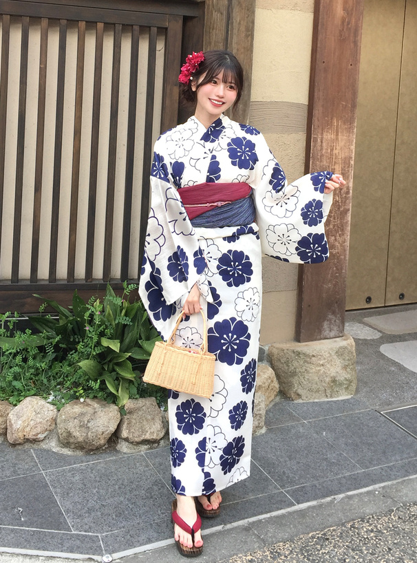 古典花柄浴衣