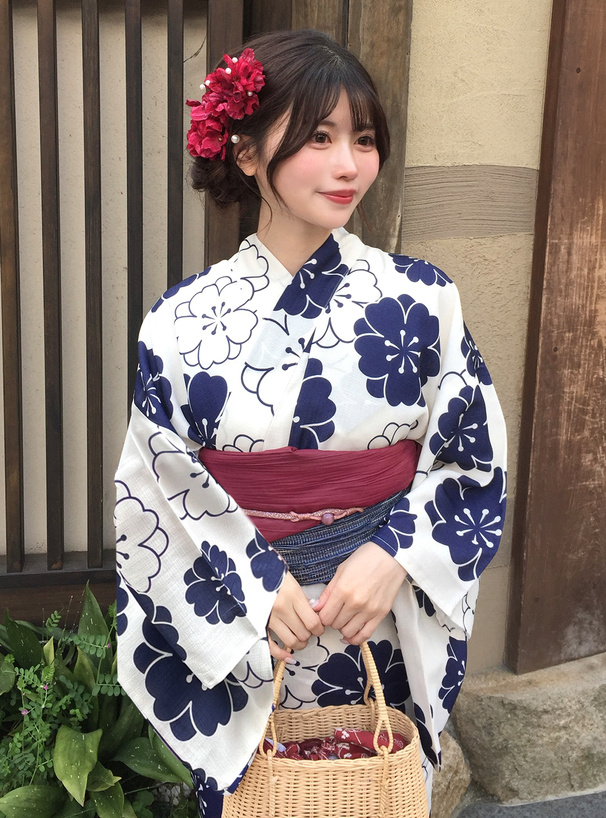 古典花柄浴衣