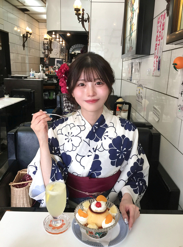 古典花柄浴衣