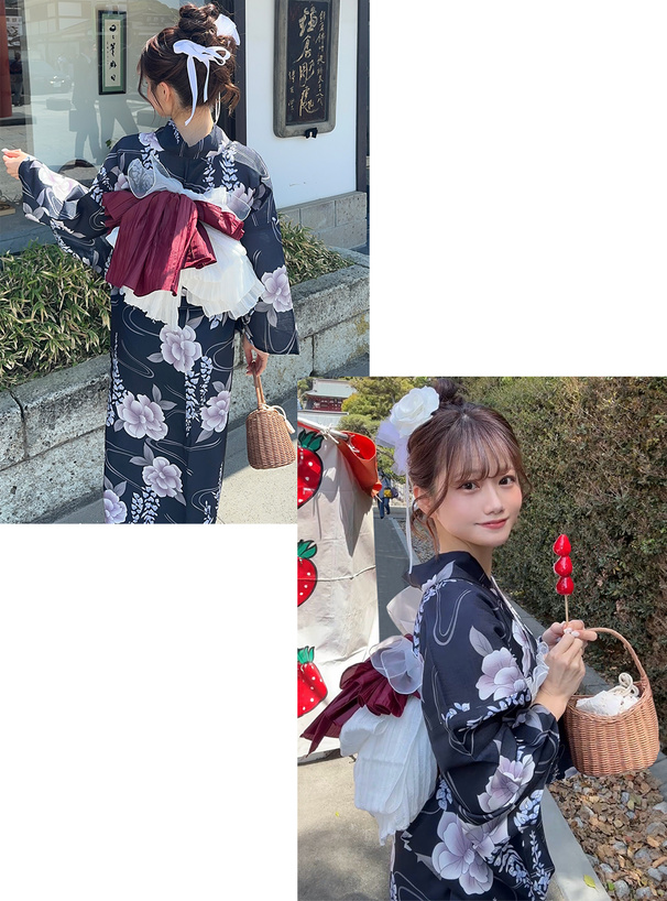 藤浴衣セット