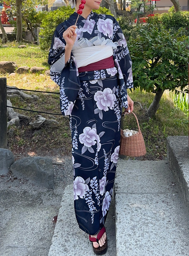 藤浴衣セット