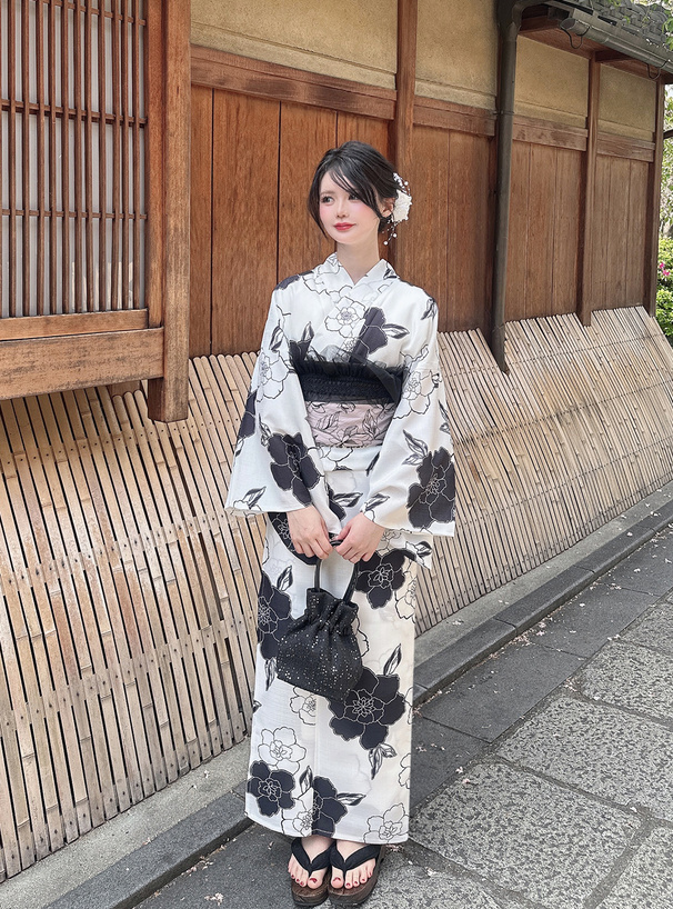 モノトーン花柄浴衣セット[gi1515] | レディースファッション