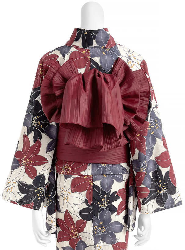 百合柄浴衣セット