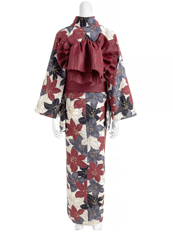 百合柄浴衣セット