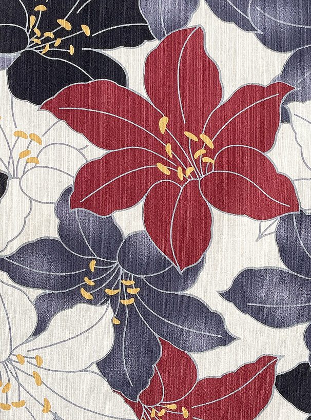 百合柄浴衣セット