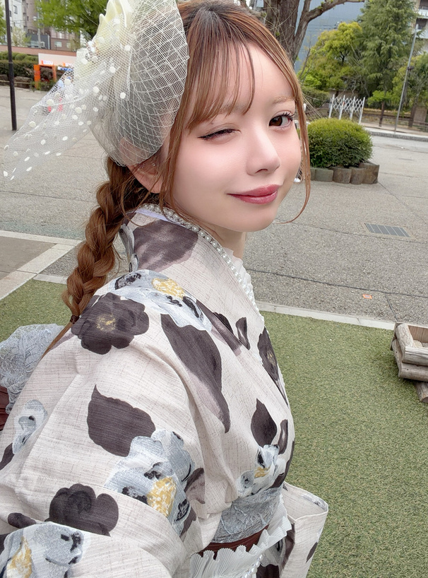 椿柄浴衣セット