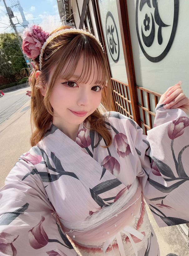 チューリップ柄浴衣セット[gi1704] | レディースファッション通販の