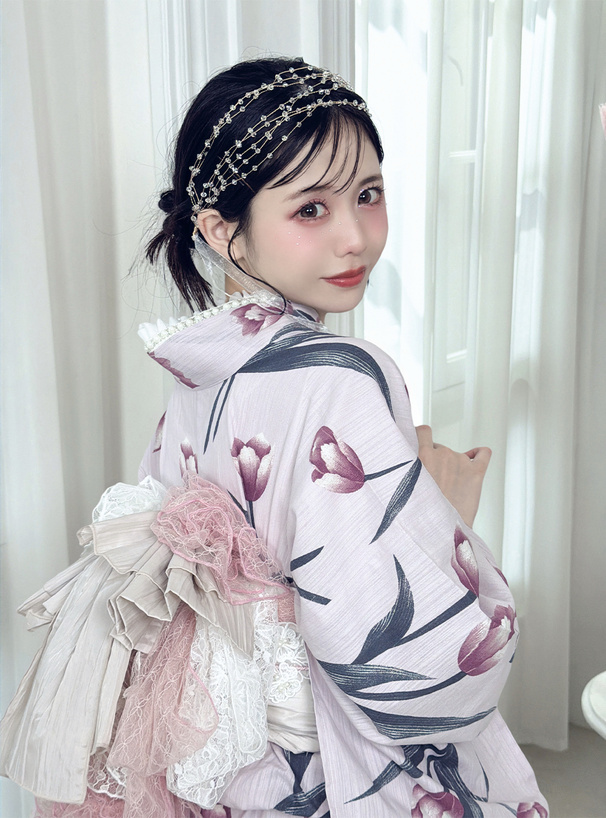 チューリップ柄浴衣セット[gi1704] | レディースファッション通販の
