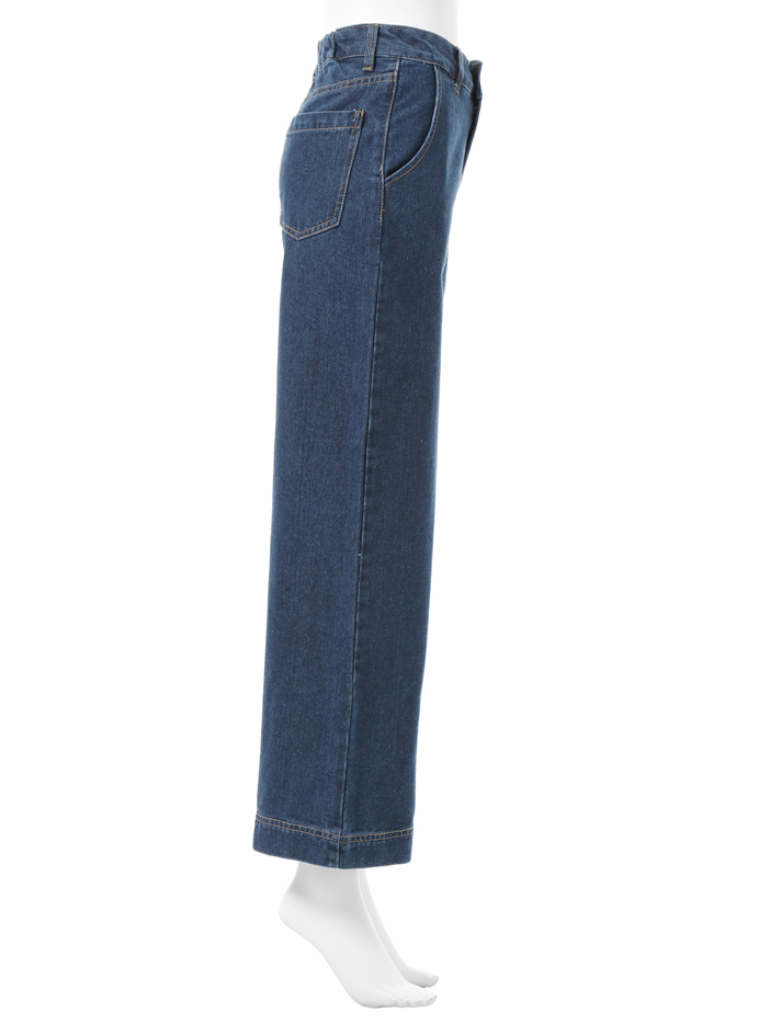 ハイウエストデニムワイドパンツ