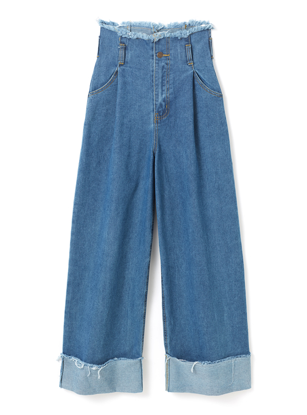 ロールアップワイドデニムパンツ
