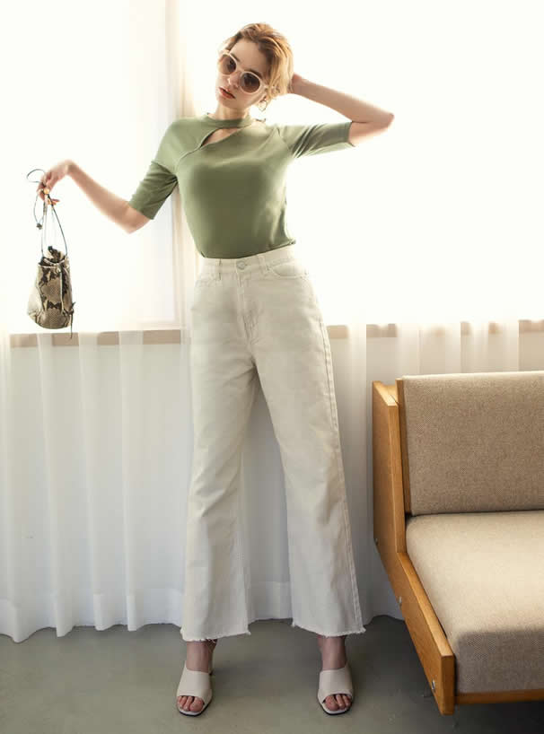カットオフフレアパンツ