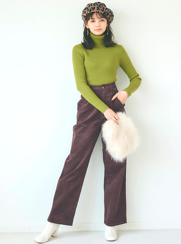 コーデュロイワイドパンツ