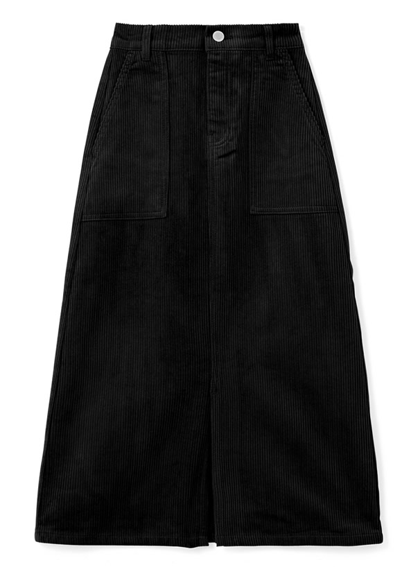 フロントスリットロングコーデュロイスカート