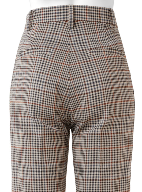 センタープレスチェックフレアパンツ