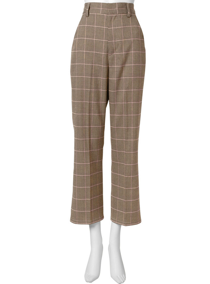 センタープレスチェックパンツ