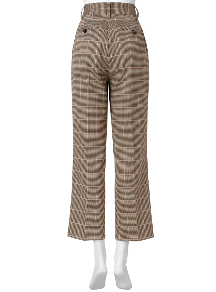 センタープレスチェックパンツ