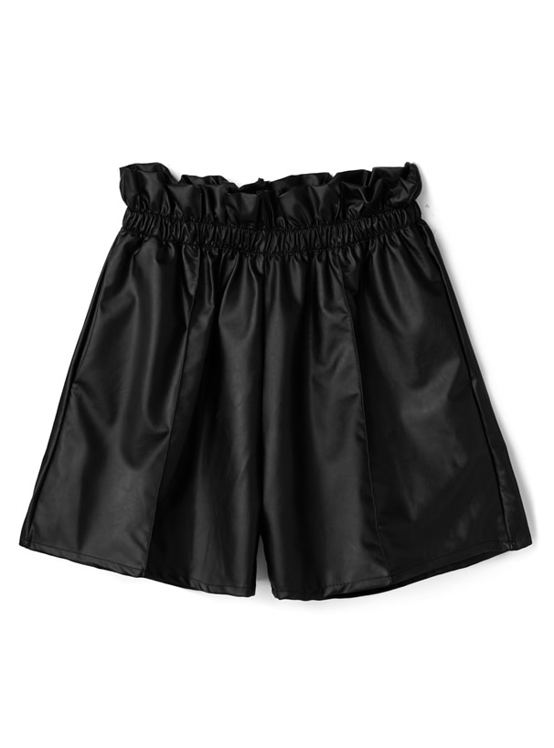 ピンタックフェイクレザーショートパンツ