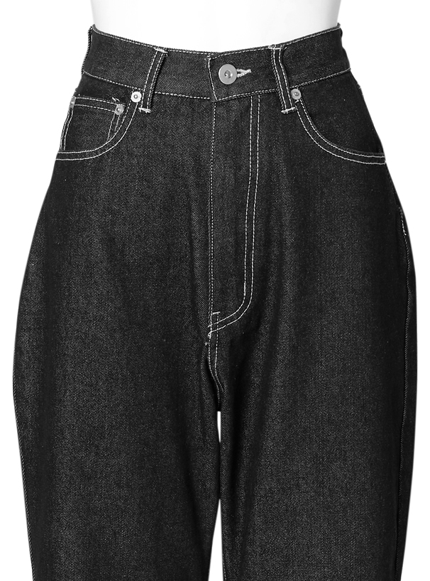 配色ステッチデニムパンツ