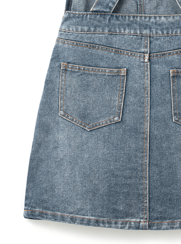 デニムサロペットミニスカート