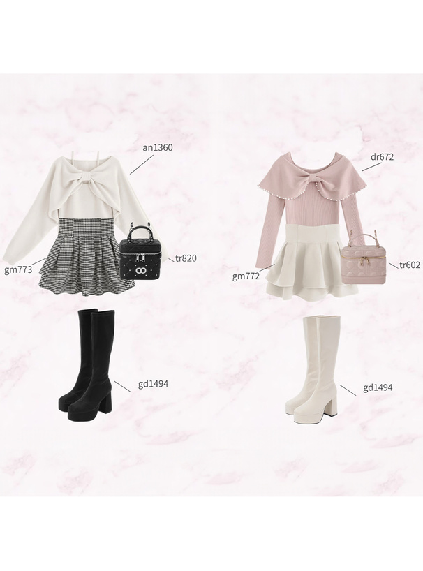 インパン裏地付き千鳥柄フレアミニスカート