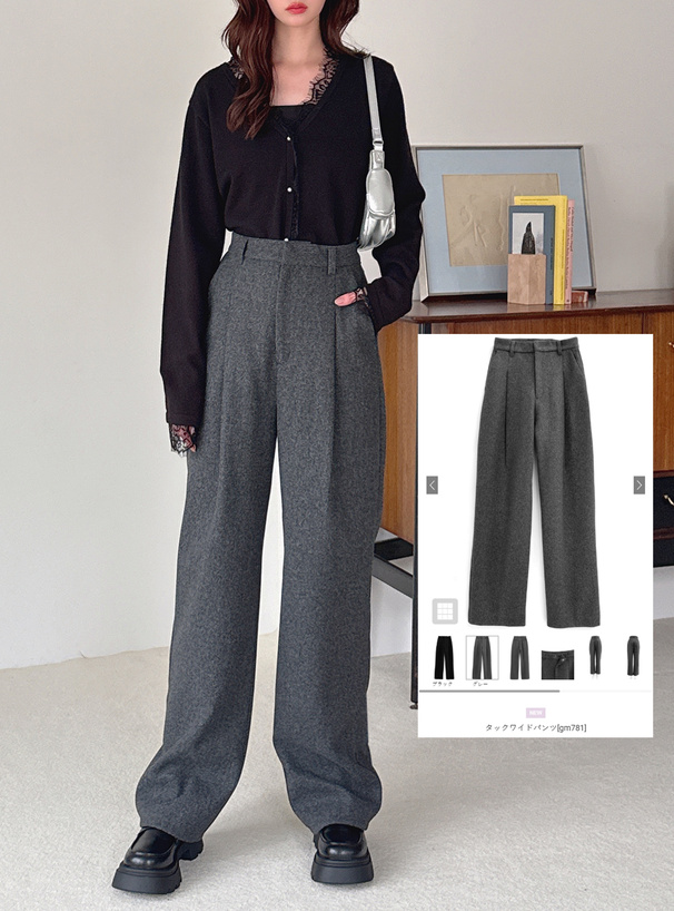 タックワイドパンツ[gm781] | レディースファッション通販のグレイル