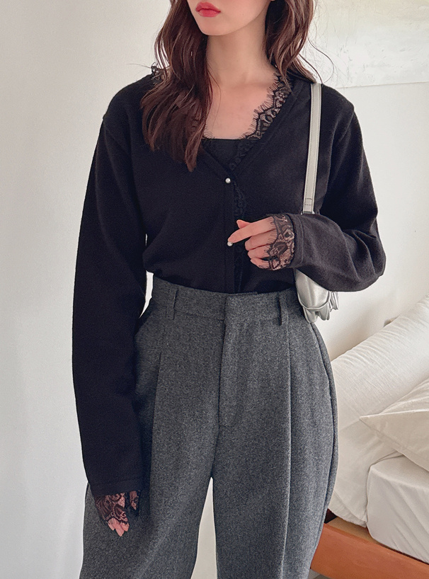 タックワイドパンツ