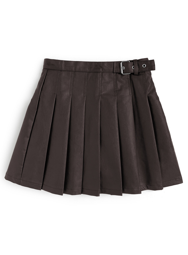 ベルトレザープリーツスカート