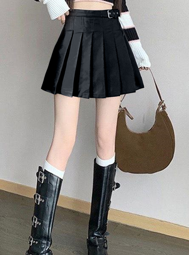 ベルトレザープリーツスカート[gm834] | レディースファッション通販の