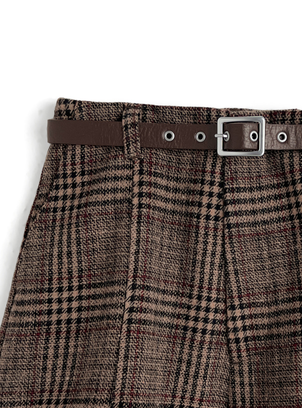 ベルト付きチェック柄ショートパンツ[gm840] | レディースファッション