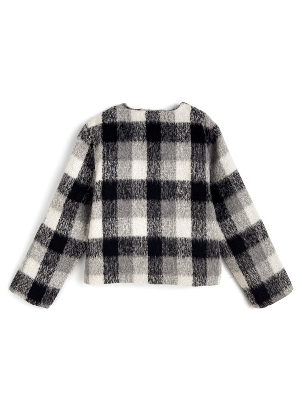 チェック柄シャギージャケット[gn358a] | レディースファッション通販