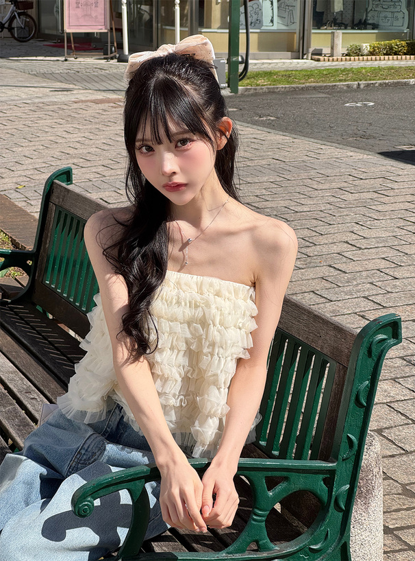2Wayフリルチュールビスチェスカート