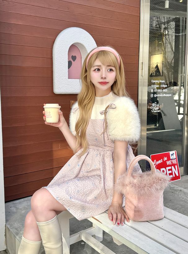 フラワー柄ジャガードペプラムビスチェ