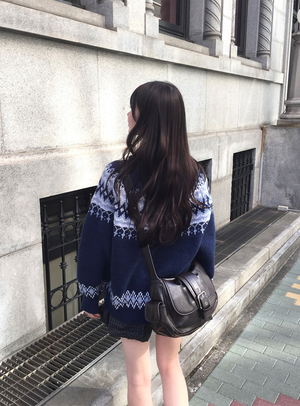 ノルディックアーガイル柄ニットトップス[gn442] | レディース