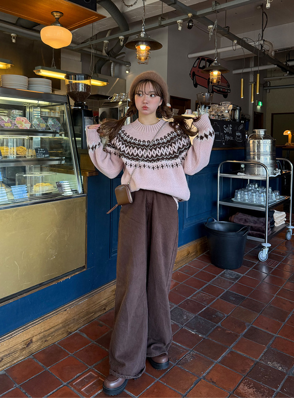 ★MURRALニットトップス★ Emerge flower knit top (Blue)