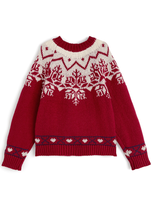 ノルディック柄ニットトップス