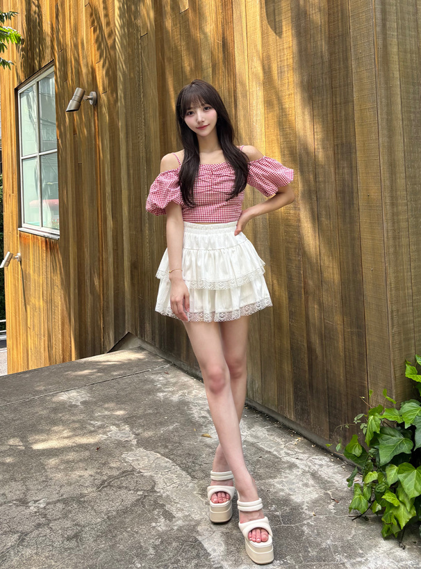 ギンガムチェックオフショルブラウス[gn456] | レディース