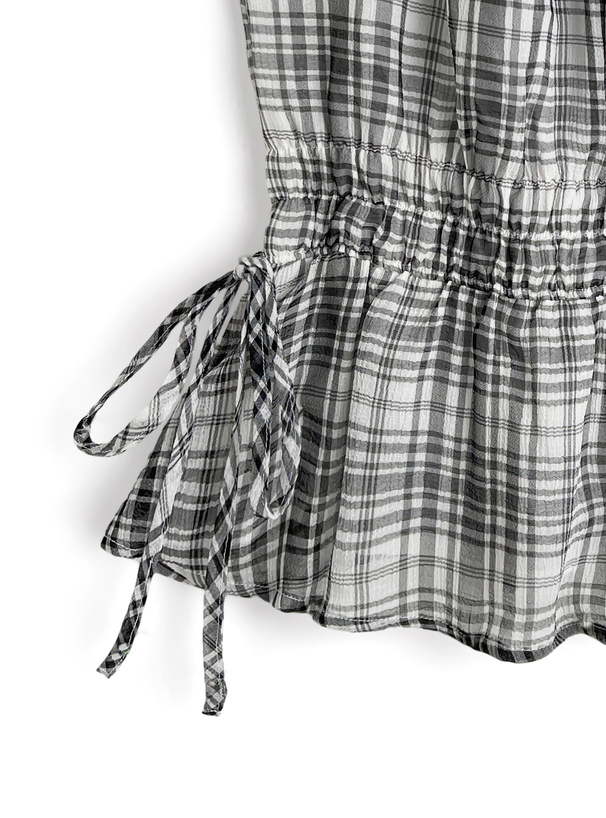 チェック柄ホルターネックトップス[gn457] | レディースファッション