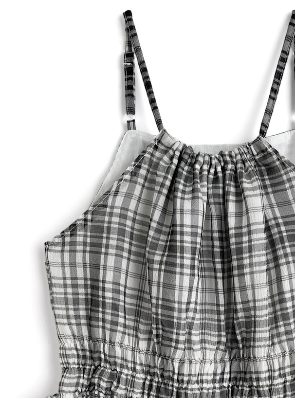 チェック柄ホルターネックトップス[gn457] | レディースファッション