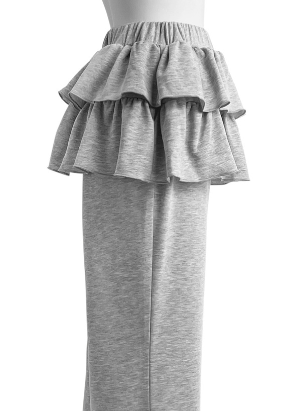 ティアードペプラムスウェットパンツ