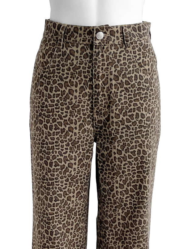 【CIVARIZE】レオパード柄 ストレートパンツ レオパード柄パンツ パンツ ボトムス レディース 春 秋