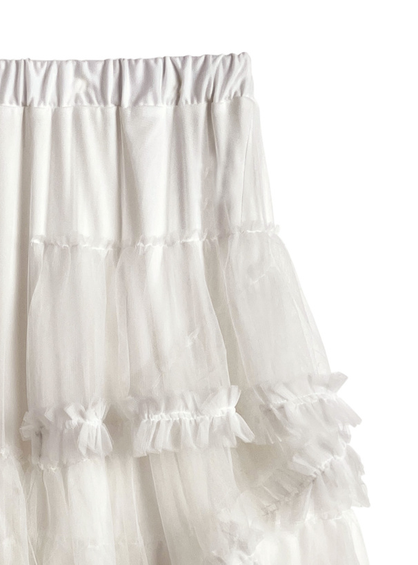 ティアードフリルチュールロングスカート