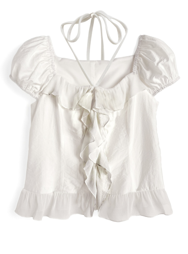 2Wayパフスリーブフリルブラウス