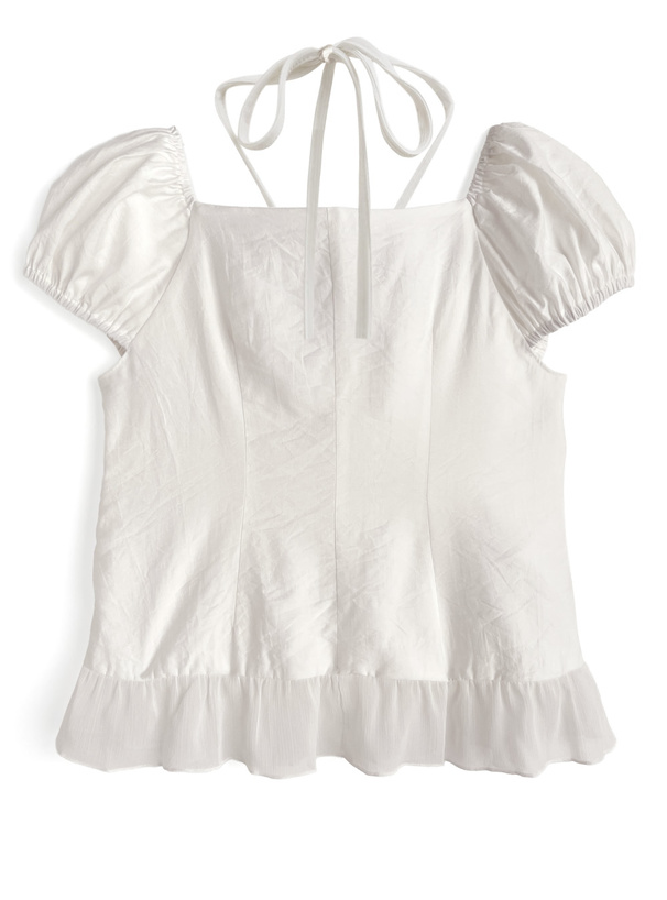 2Wayパフスリーブフリルブラウス