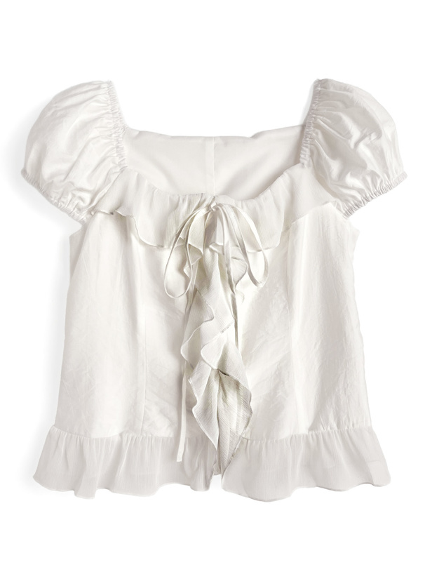 2Wayパフスリーブフリルブラウス