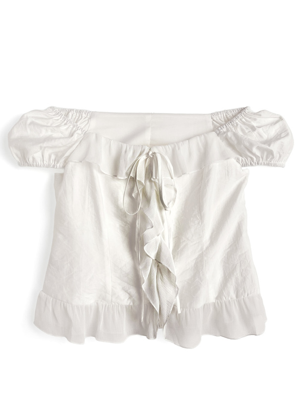 2Wayパフスリーブフリルブラウス