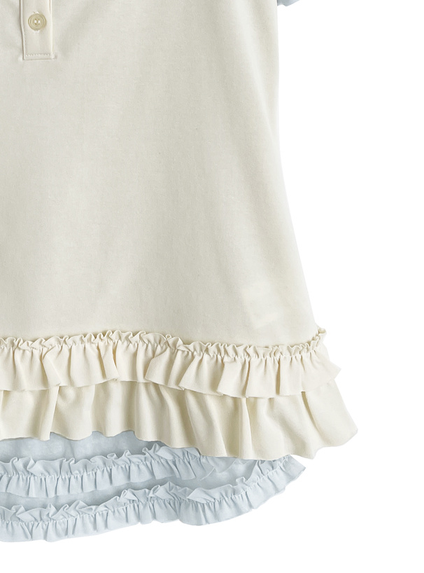 シアーTシャツxフリルキャミソールアンサンブル